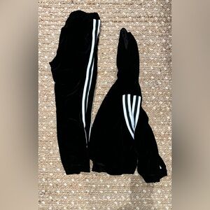 Black w/ white stripe velour tracksuit